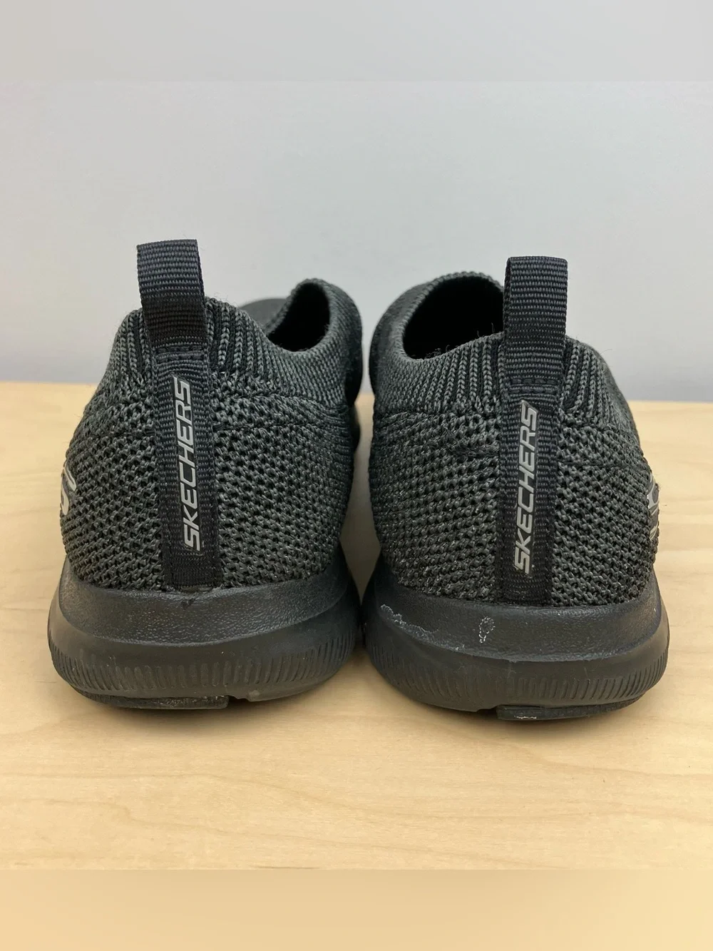 Skechers Women’s Size 7.5 Dual Lite Black Gray Casual Slip On Walking Shoes